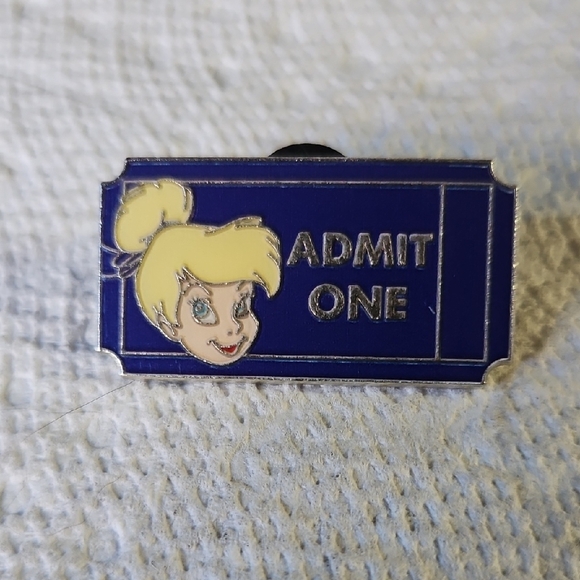 Disney Jewelry - Disney Pin Tinkerbell "Admit One" ticket
